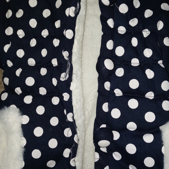 Polka dot 12mos fleece lined hood jacket - Picture 2 of 4
